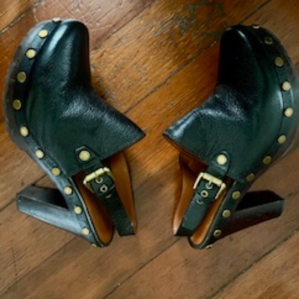 Marc By Marc Jacobs Black Leather Clog Platforms | Color: Black | Size: 10